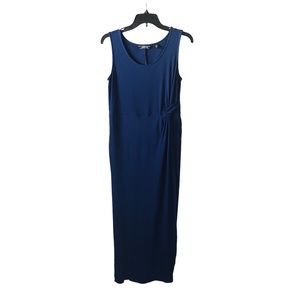 Women's Land's End Royal Blue Mock Wrap Knotted Waist Maxi Dress. Size  SP